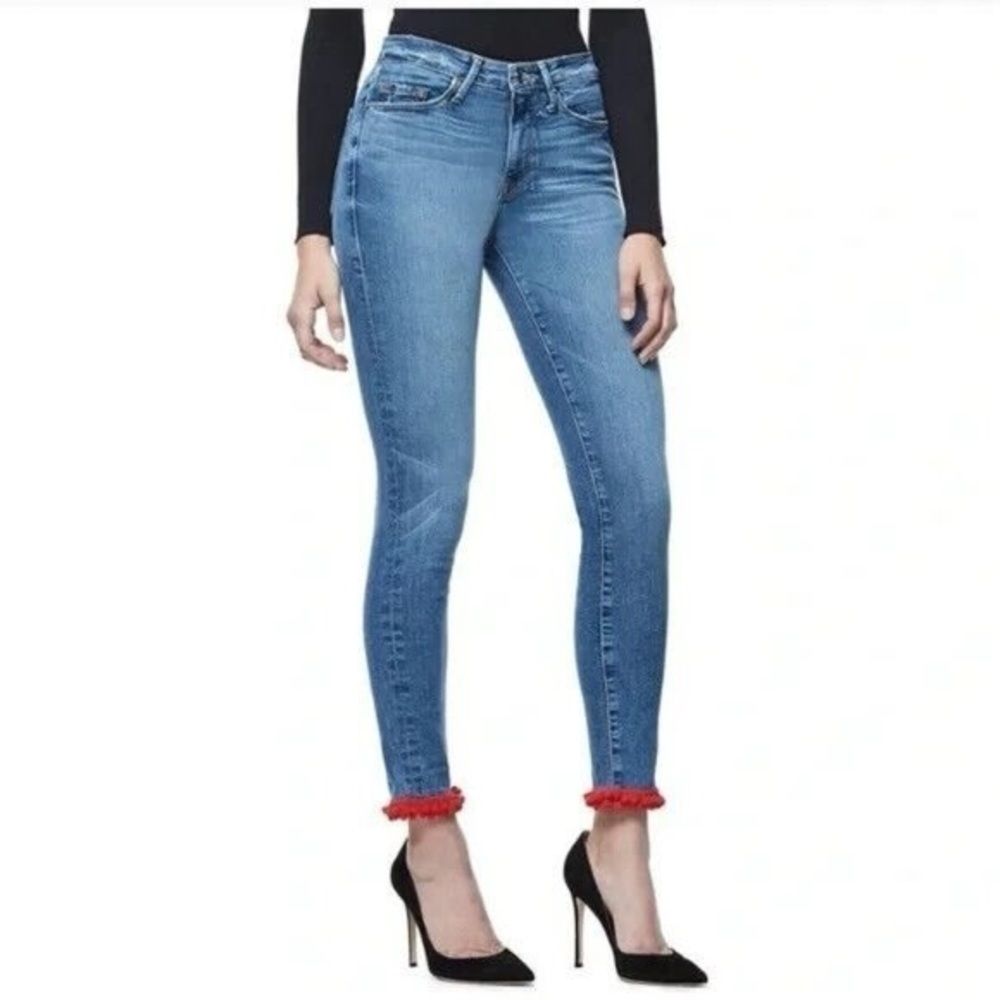 Good American Good Legs Skinny Pom-Pom Jeans Size 27
